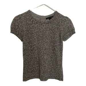 Banana Republic Short Sleeve Leopard Print Sweater Cotton Cashmere blend size XS
